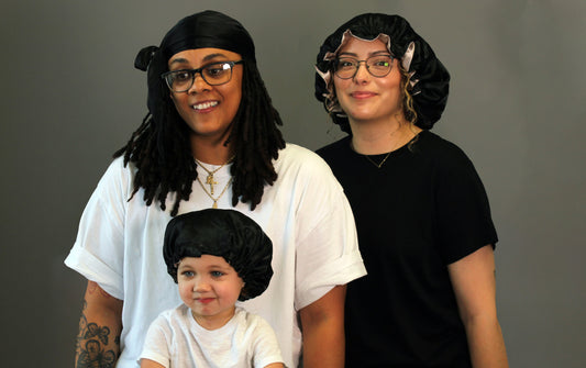 Hair Essentials Trio – Satin Bonnet Set + Durag for All Ages & Textures