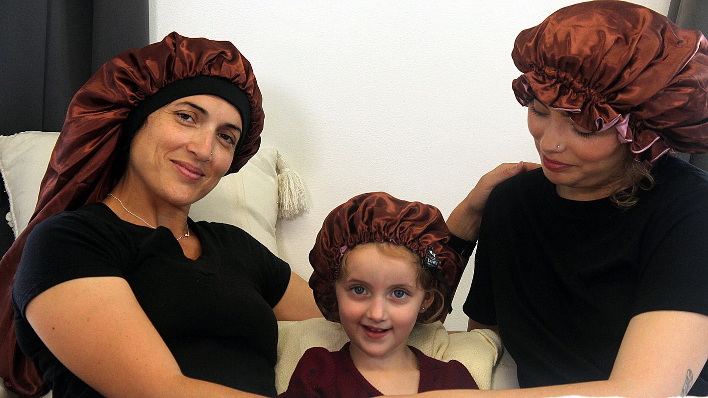 Ultimate Satin Bonnet Trio – Child, Adult & XL Bonnet Set